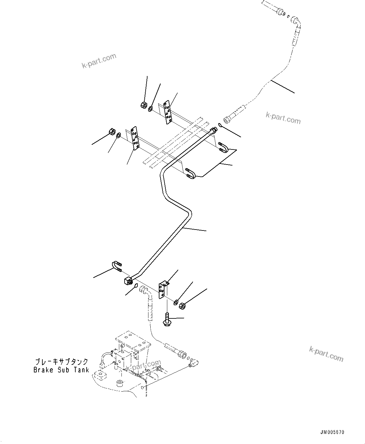 Komatsu parts book diagram for HD465-7E1 S/N 20001-UP (For EU): ANTI-SKID BRAKE SYSTEM (ABS), REAR PIPING (#20024-)