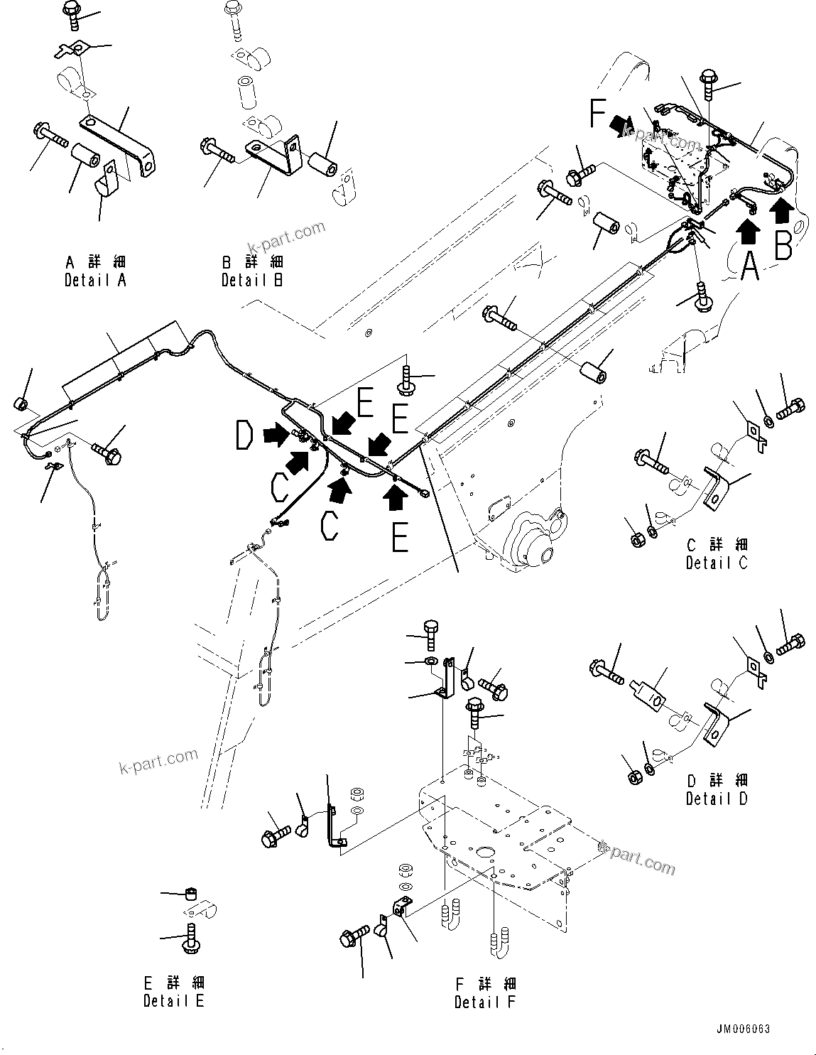 Komatsu parts book diagram for HD465-7E1 S/N 20001-UP (For EU): ANTI-SKID BRAKE SYSTEM (ABS), WIRING HARNESS (2/2) (#20024-)