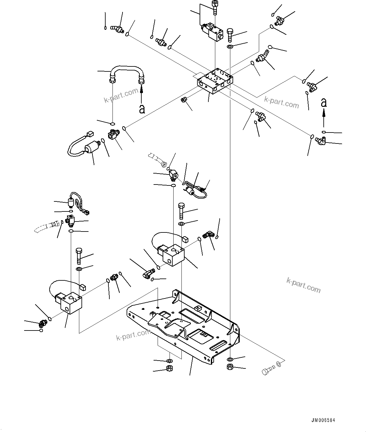 Komatsu parts book diagram for HD465-7E1 S/N 20001-UP (For EU): ANTI-SKID BRAKE SYSTEM (ABS) AND AUTO SPIN REGULATOR (ASR), RELATED PARTS (#20044-)