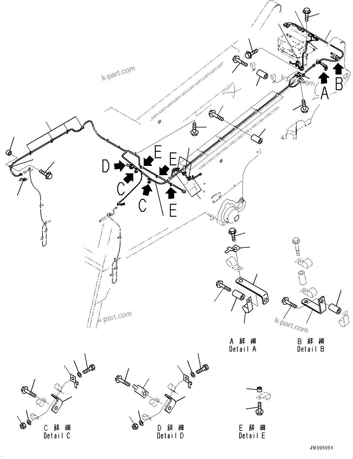 Komatsu parts book diagram for HD465-7E1 S/N 20001-UP (For EU): ANTI-SKID BRAKE SYSTEM (ABS) AND AUTO SPIN REGULATOR (ASR), WIRING HARNESS (2/2) (#20001-)
