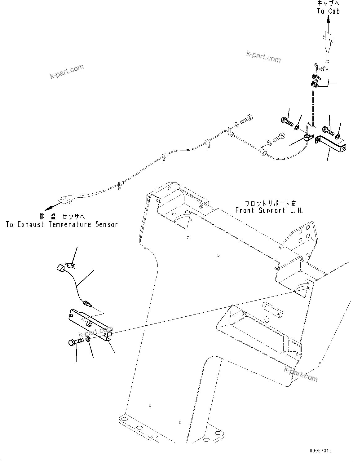 Komatsu parts book diagram for HD465-7E1 S/N 20001-UP (For EU): VEHICLE HEALTH MONITORING SYSTEM (VHMS), WIRING HARNESS (1/2) (#20001-)