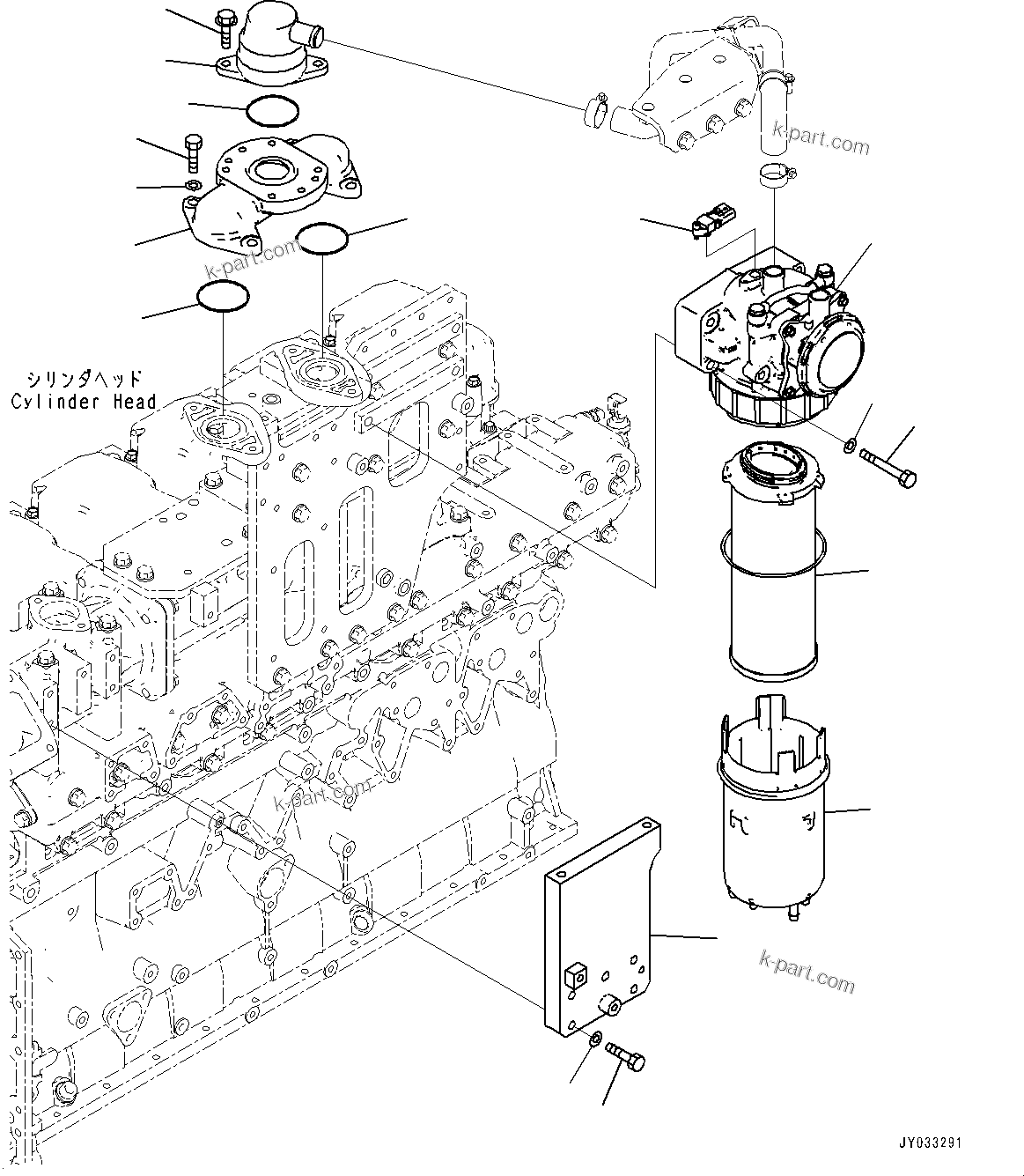 Komatsu parts book diagram for SAA6D140E-7D S/N 830556-UP (For PC650LC-11): CYLINDER HEAD (#830556-)
