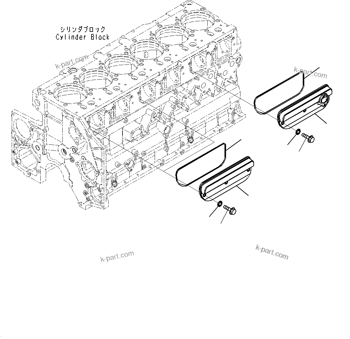 Komatsu parts book diagram for SAA6D140E-7D S/N 830556-UP (For PC650LC-11): FRONT COVER ACCESSORY (#830556-)
