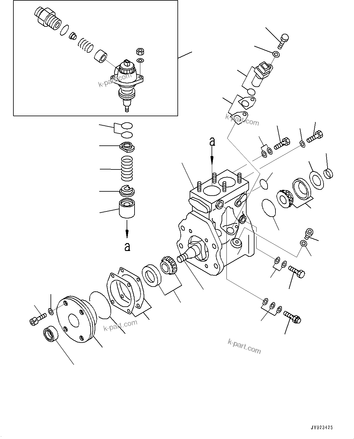 Komatsu parts book diagram for SAA6D140E-7D S/N 830556-UP (For PC650LC-11): FUEL SUPPLY PUMP, INNER PARTS, PUMP (#830556-)