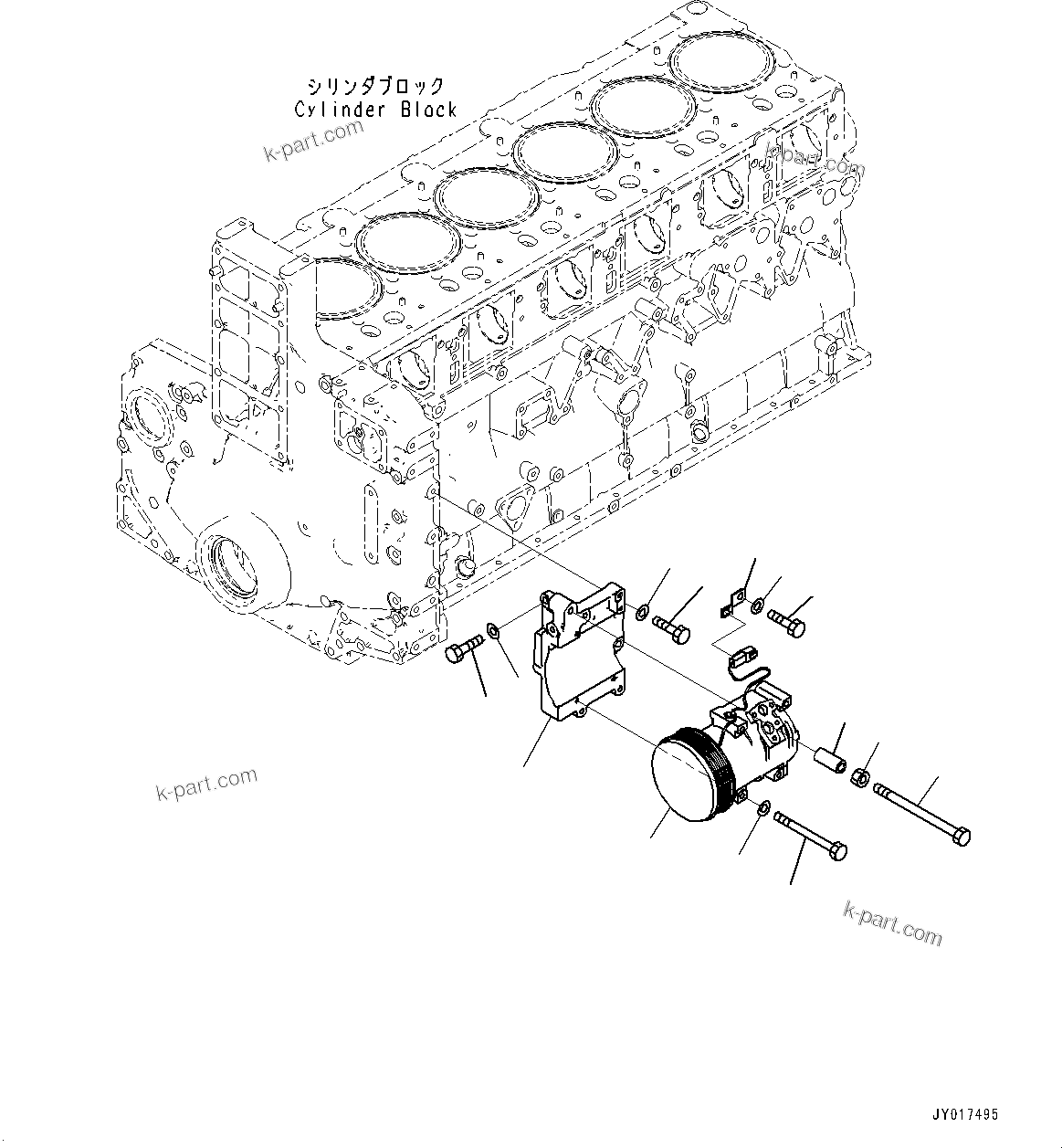 Komatsu parts book diagram for SAA6D140E-7D S/N 830556-UP (For PC650LC-11): STARTING MOTOR, INNER PARTS (#830556-)