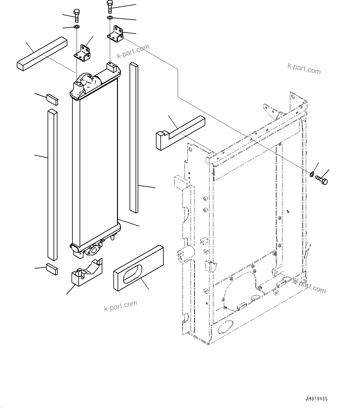 Komatsu parts book diagram for PC170LC-11 S/N 35001-UP: COOLING SYSTEM, OIL COOLER (#35001-)