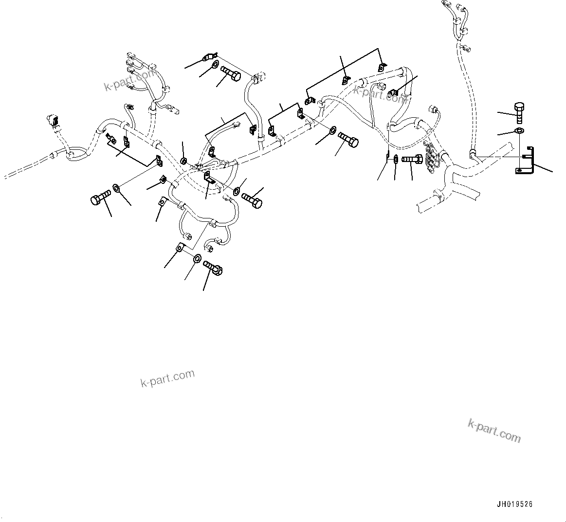 Komatsu parts book diagram for PC170LC-11 S/N 35001-UP: ELECTRIC WIRING HARNESS, MAIN WIRING HARNESS CLAMP (3/3) (#35001-)