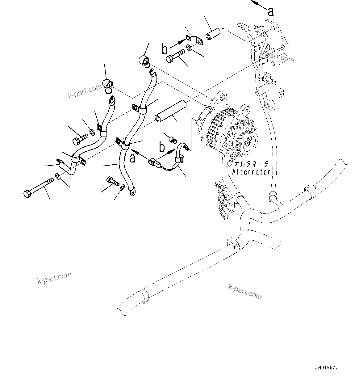 Komatsu parts book diagram for PC170LC-11 S/N 35001-UP: ELECTRIC WIRING HARNESS, ALTERNATOR WIRING HARNESS (#35001-)
