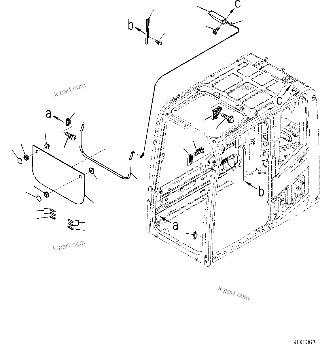 Komatsu parts book diagram for PC170LC-11 S/N 35001-UP: CAB, ROOF VENTILATOR (#35001-)