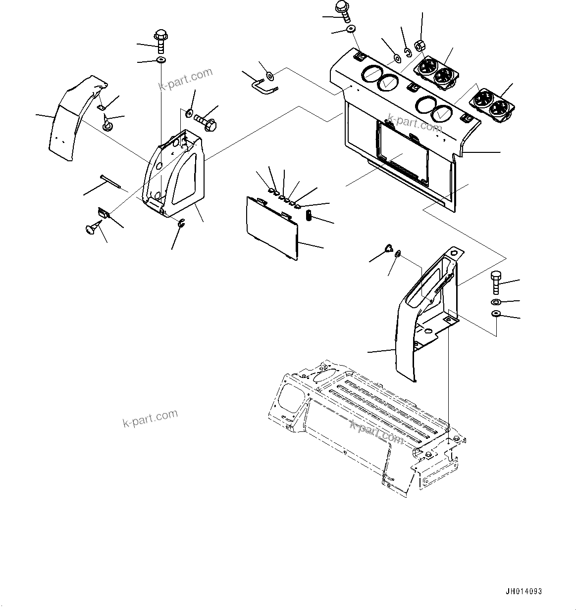 Komatsu parts book diagram for PC170LC-11 S/N 35001-UP: CAB, CAB IN PARTS, CAB MOUNTING (#35001-)