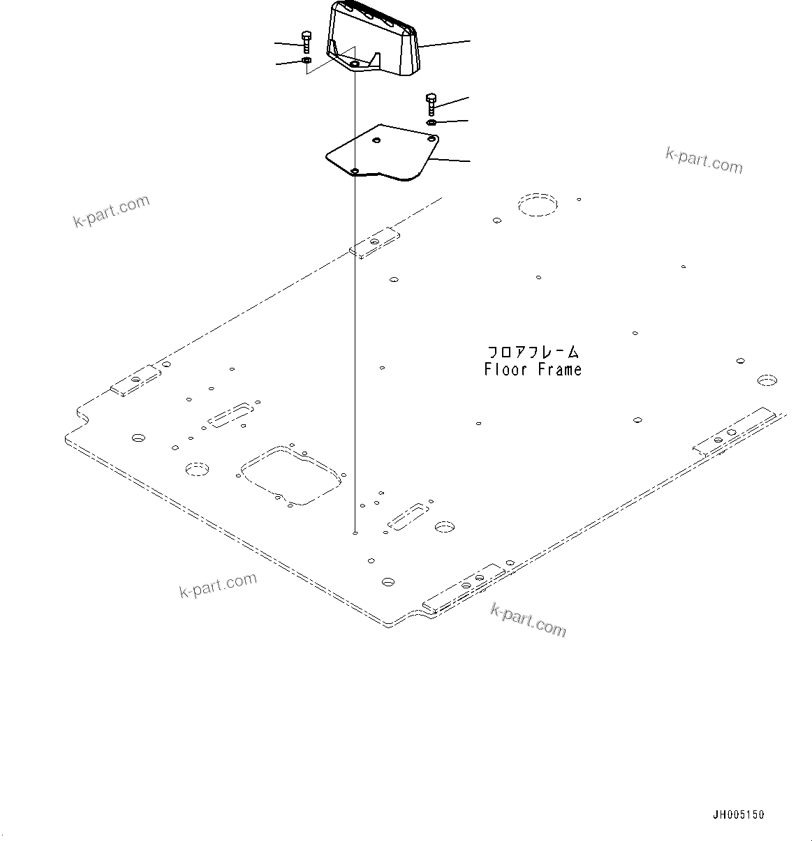Komatsu parts book diagram for PC170LC-11 S/N 35001-UP: CAB, FLOOR, BASE (#35001-)