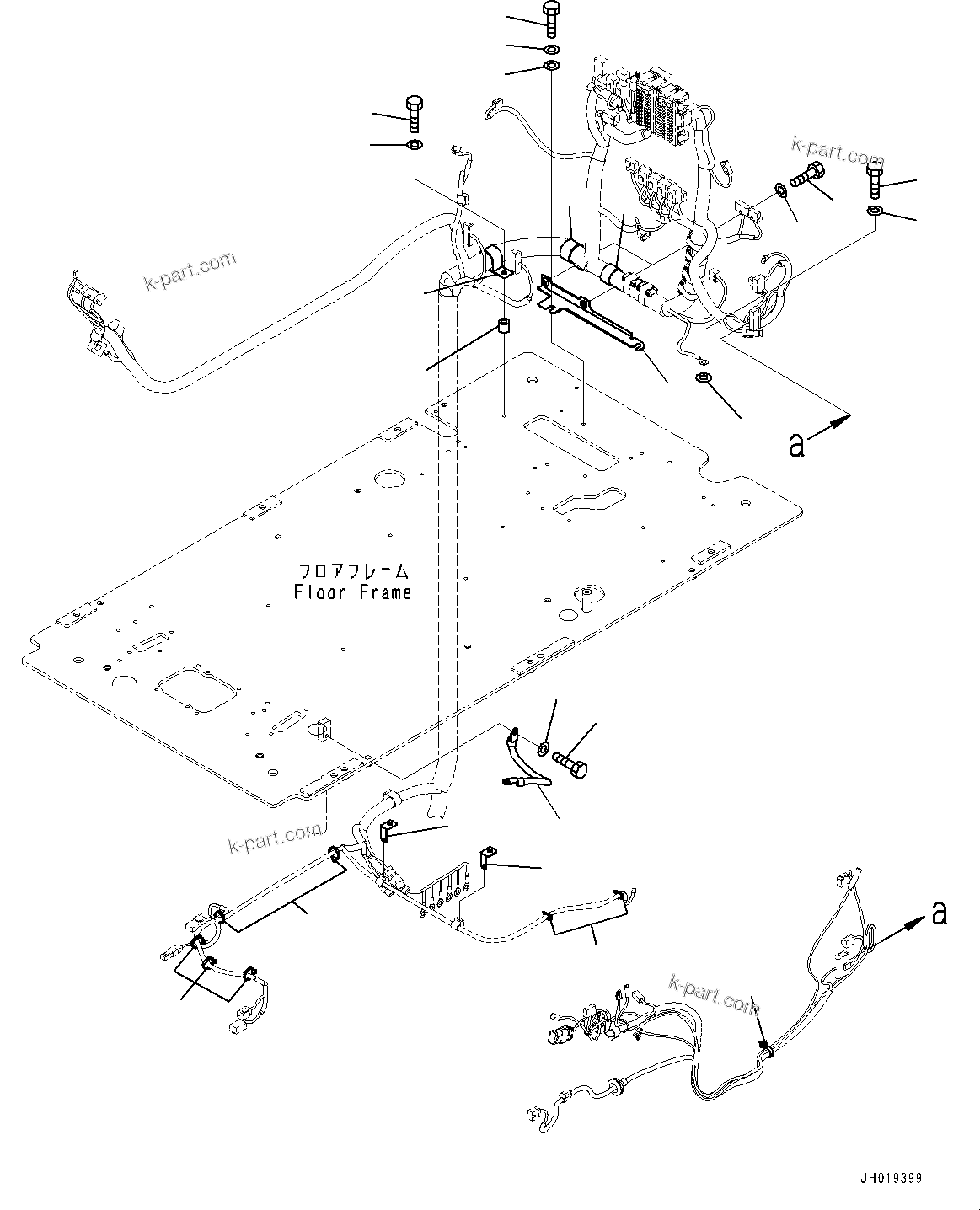 Komatsu parts book diagram for PC170LC-11 S/N 35001-UP: CAB, FLOOR, WORK EQUIPMENT CONTROL LEVER, L.H. (#35001-)