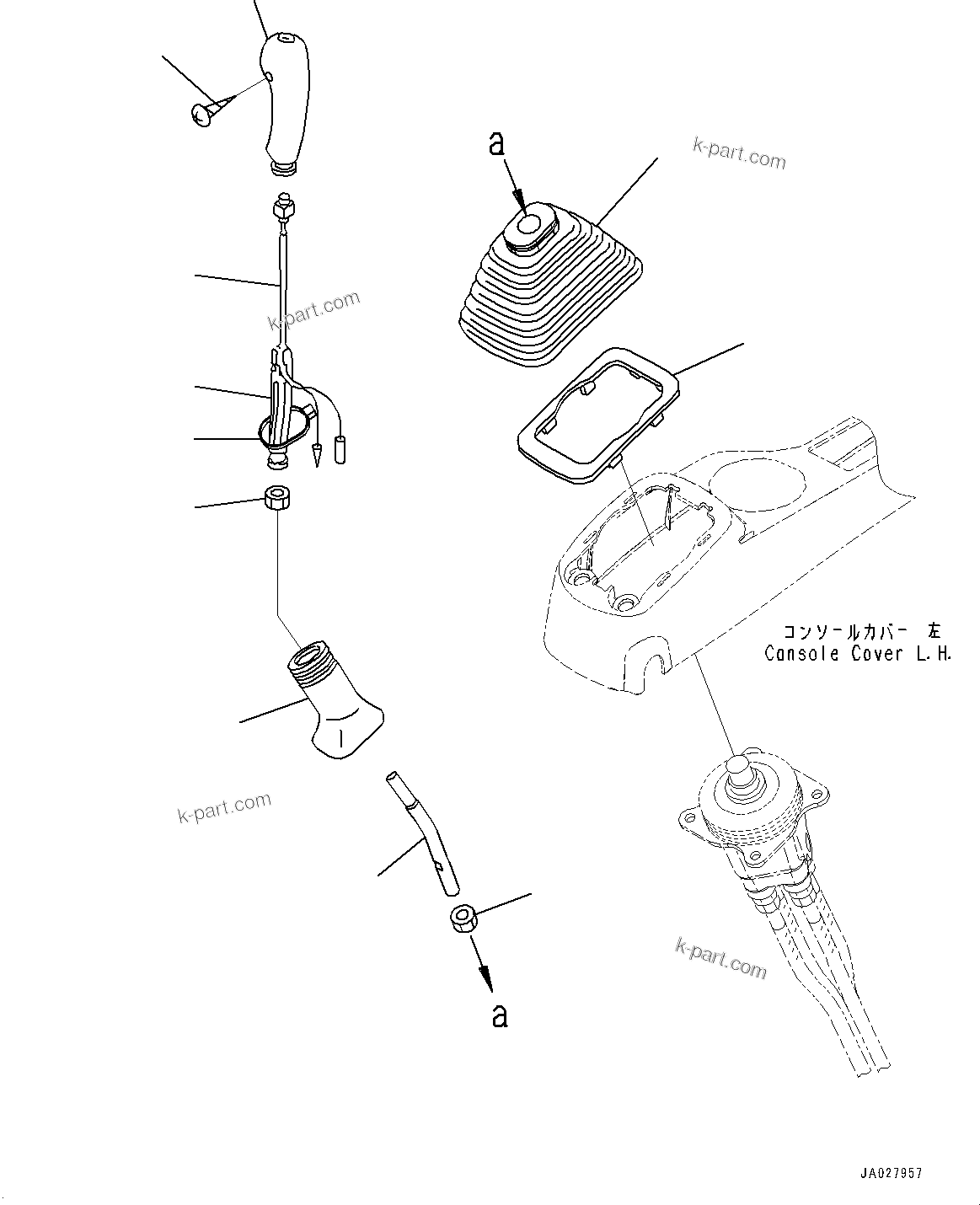 Komatsu parts book diagram for PC170LC-11 S/N 35001-UP: CAB, FLOOR, CONSOLE, L.H. (#35001-)