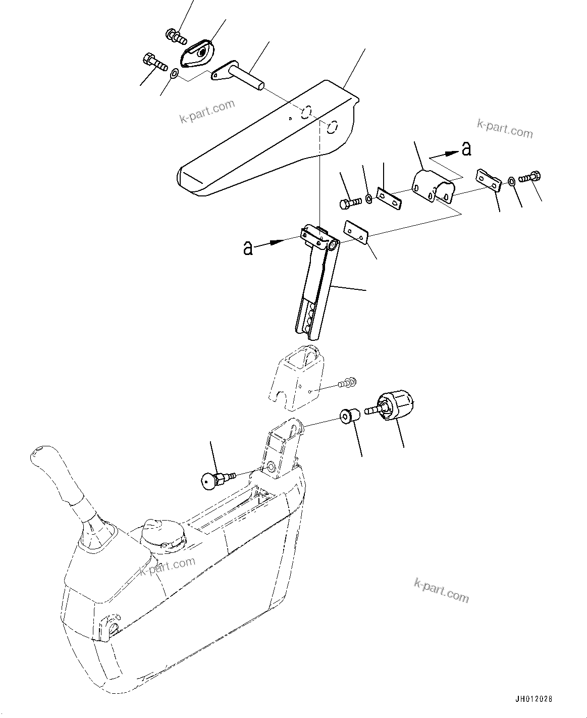 Komatsu parts book diagram for PC170LC-11 S/N 35001-UP: CAB, FLOOR, PPC VALVE MOUNTING FOR WORK EQUIPMENT, R.H. (#35001-)