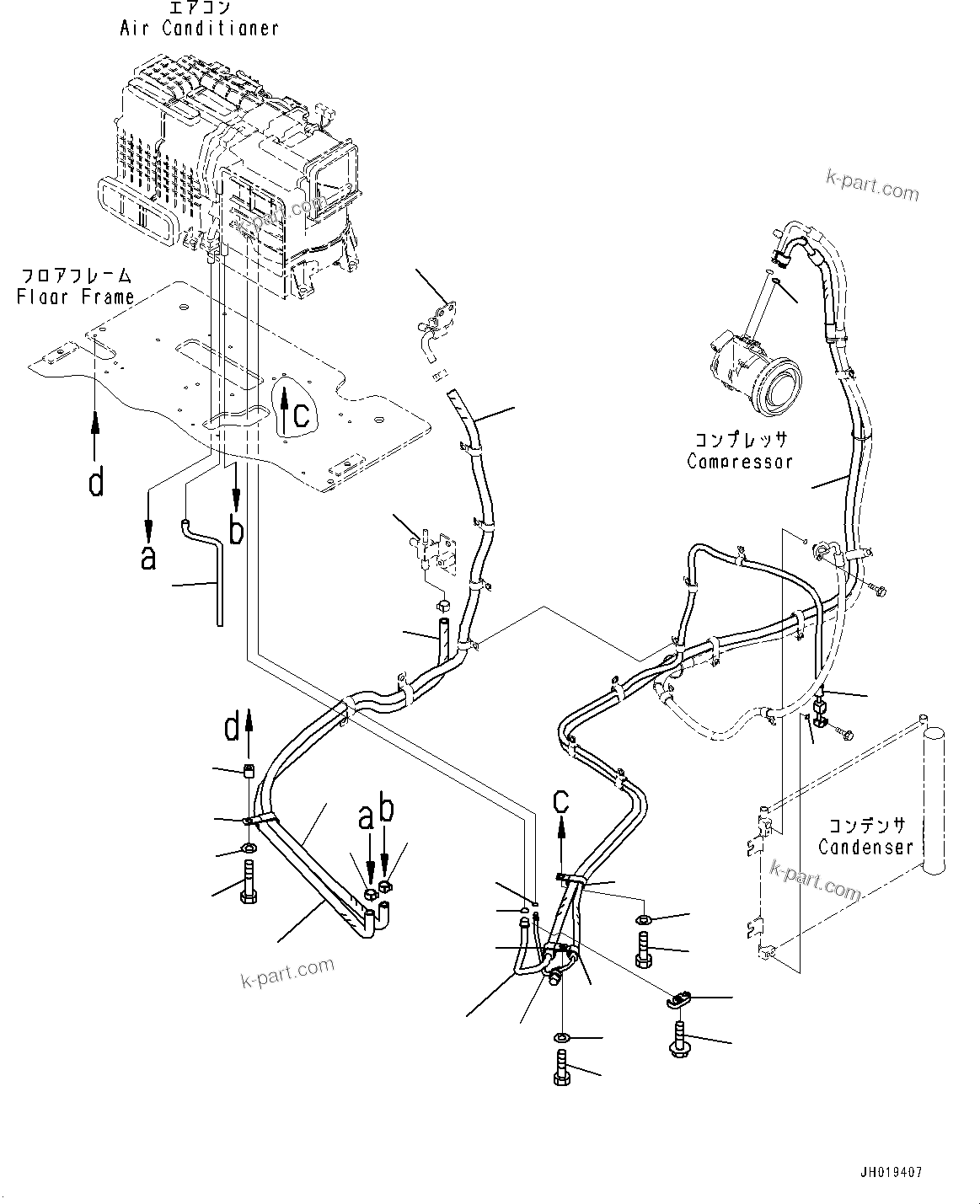 Komatsu parts book diagram for PC170LC-11 S/N 35001-UP: CAB, FLOOR, P, T BLOCK (#35001-)