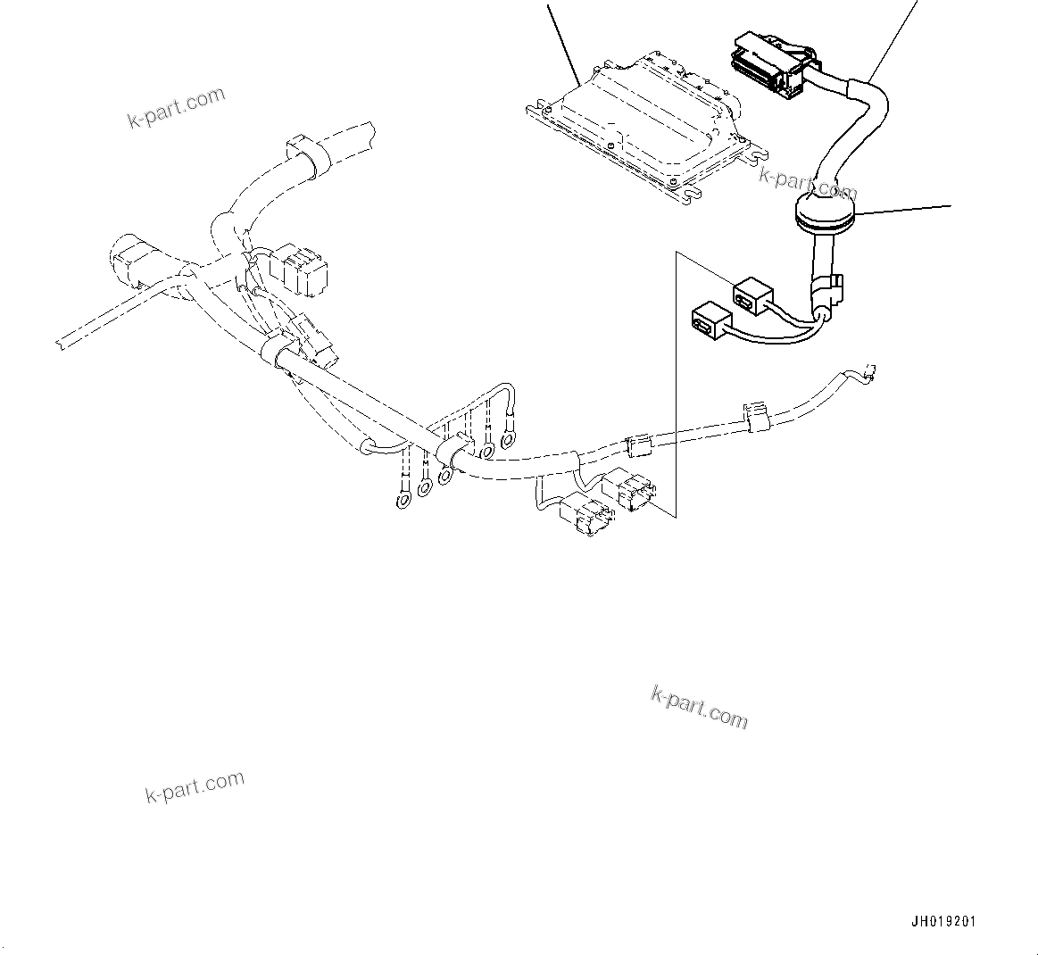 Komatsu parts book diagram for PC170LC-11 S/N 35001-UP: CAB, FLOOR, KOMVISION HARNESS (#35001-)