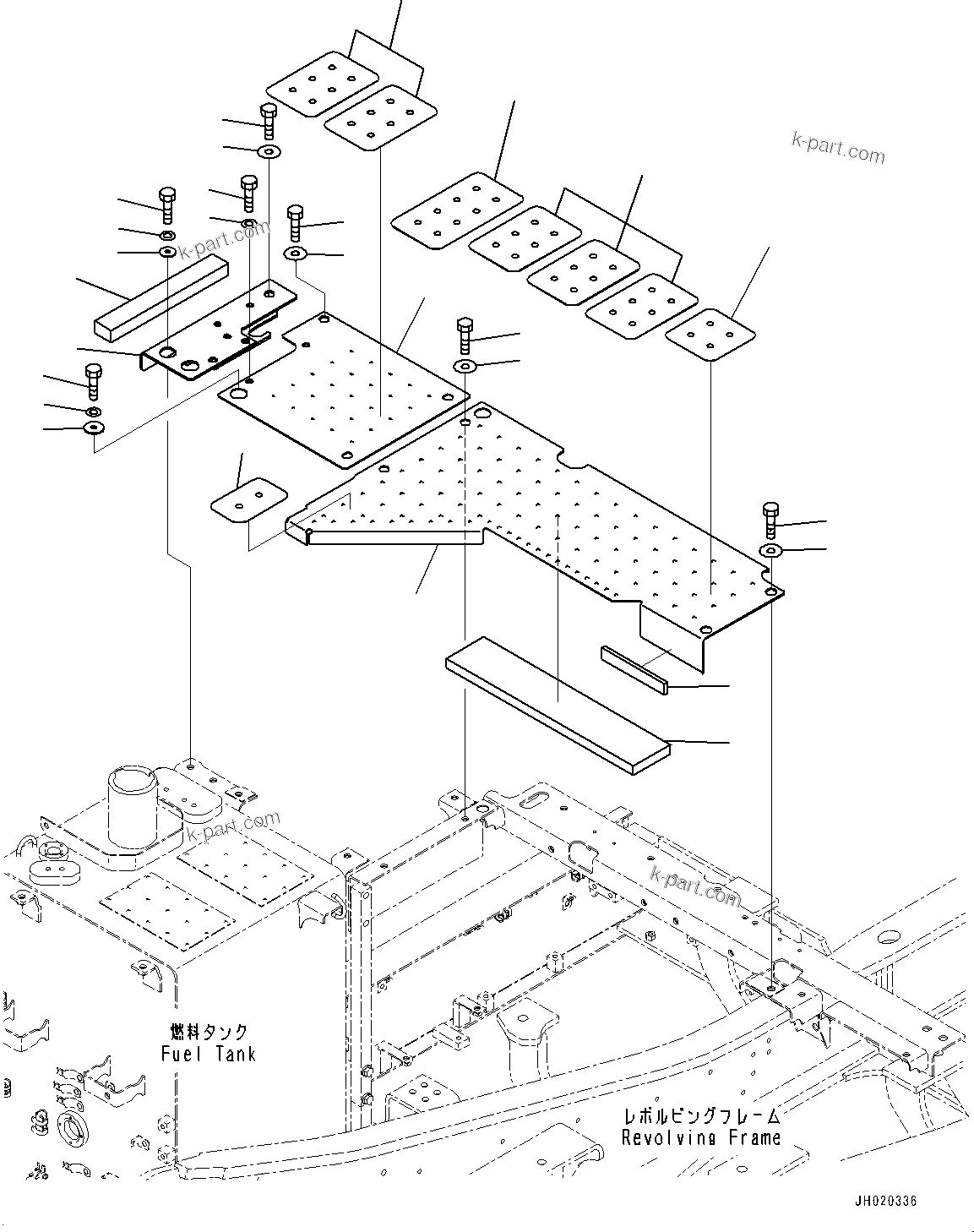 Komatsu parts book diagram for PC170LC-11 S/N 35001-UP: UPPER COVER, COVER (#35001-)