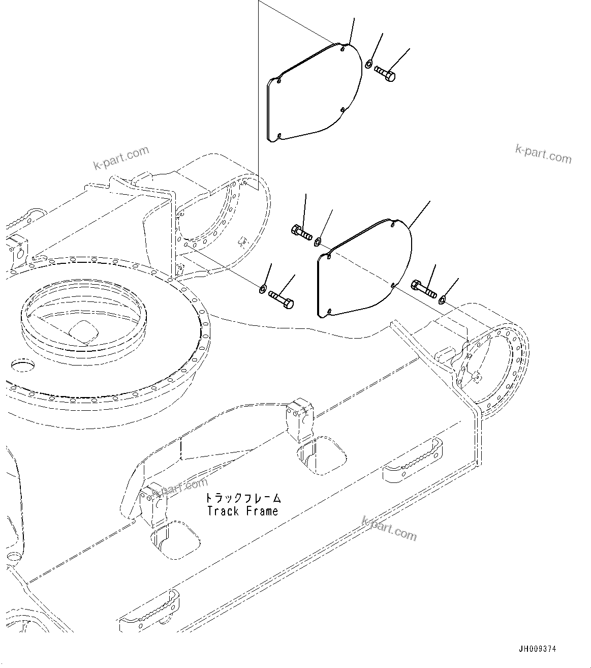 Komatsu parts book diagram for PC170LC-11 S/N 35001-UP: TRAVEL MOTOR AND FINAL DRIVE, COVER (#35001-)