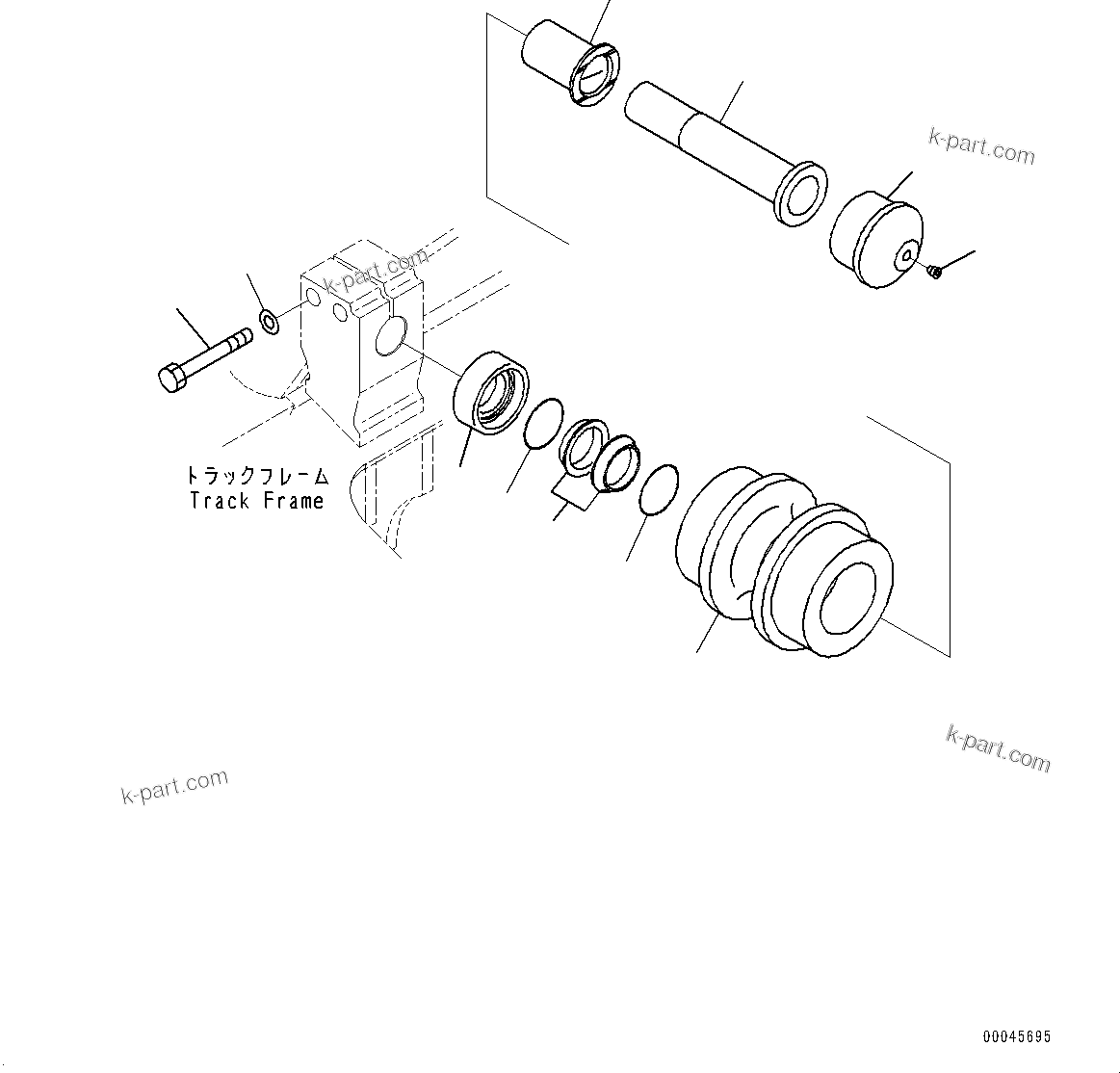 Komatsu parts book diagram for PC170LC-11 S/N 35001-UP: CARRIER ROLLER (#35001-)