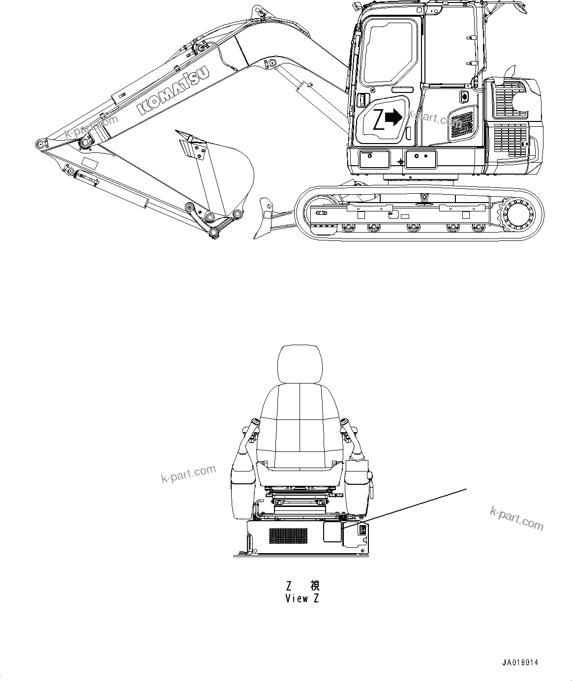 Komatsu parts book diagram for PC78USI-10 S/N 33279-40999: Ќ\‘ў‹KЉI–Б”В, (НЛЮ ? ?іЭАіґІД, 805KG •T)(#33279-)