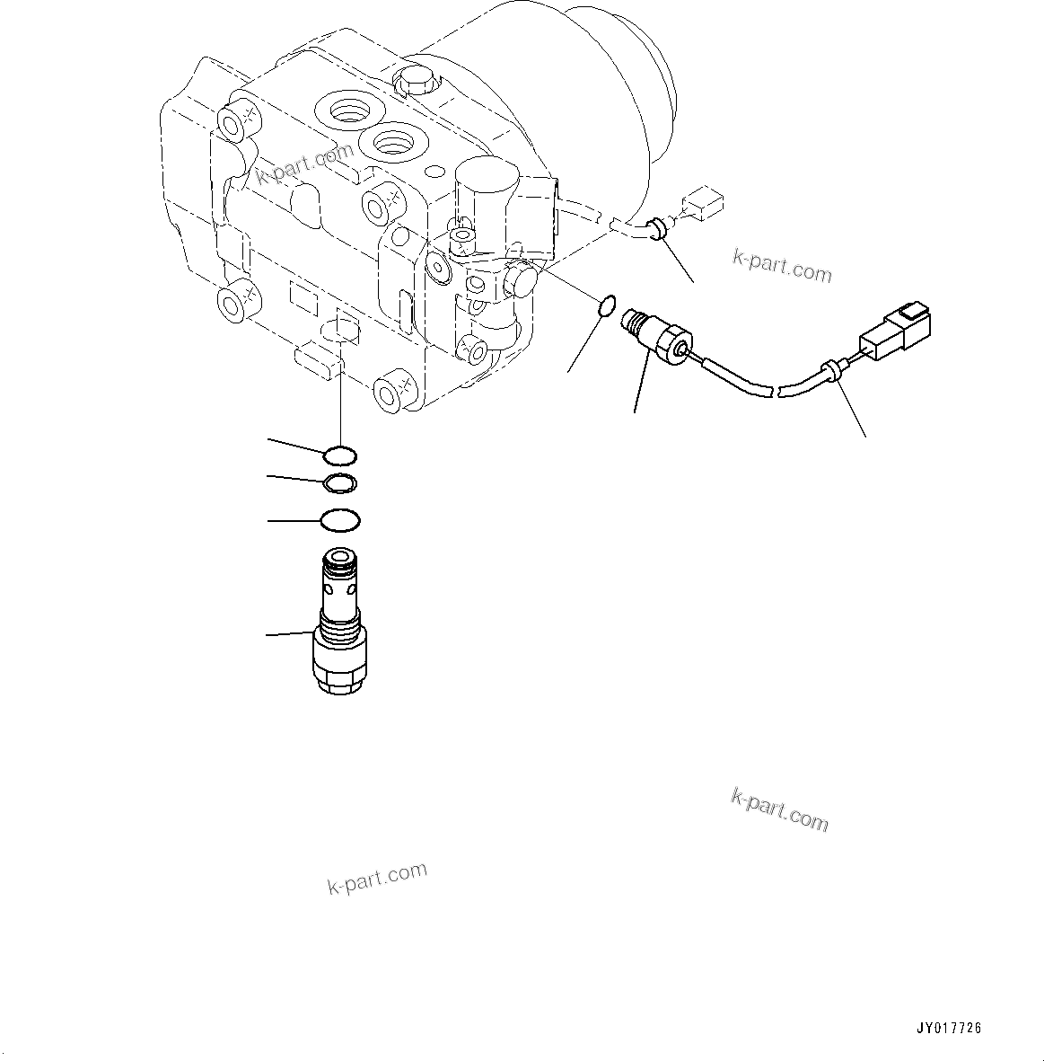 Komatsu parts book diagram for HD605-8 S/N 30072-UP (For KAL): RADIATOR, FAN MOTOR (3/3) (#30001-)