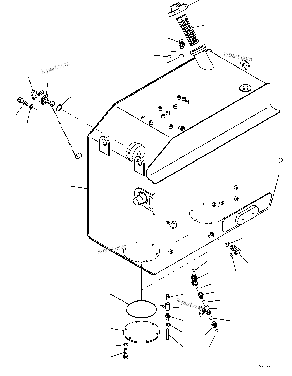 Komatsu parts book diagram for HD605-8 S/N 30072-UP (For KAL): FUEL TANK (#30001-)