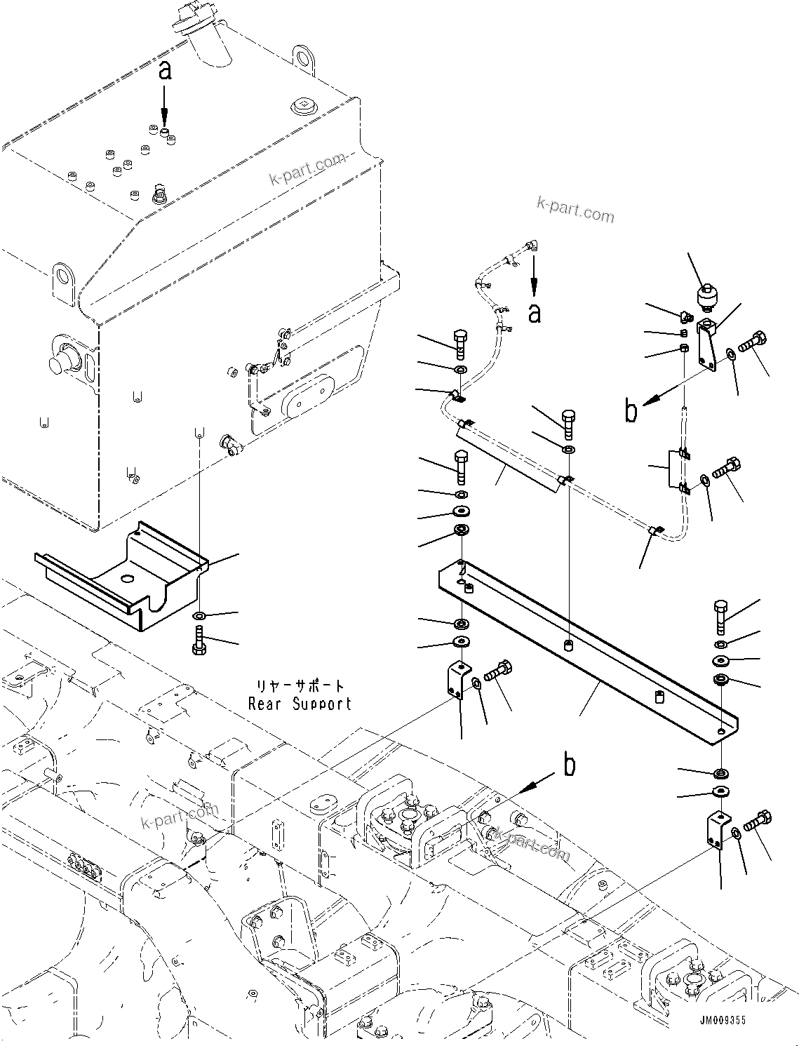 Komatsu parts book diagram for HD605-8 S/N 30072-UP (For KAL): FUEL TANK, BREATHER AND COVER (#30001-)