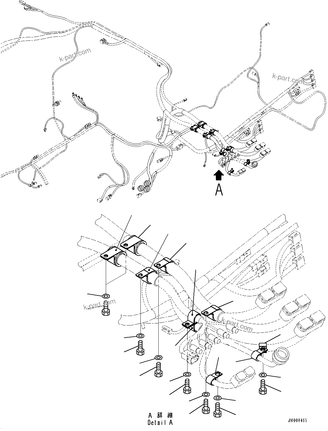 Komatsu parts book diagram for HD605-8 S/N 30072-UP (For KAL): ELECTRIC SYSTEM, MOUNTING PARTS (2/13) (#30001-)