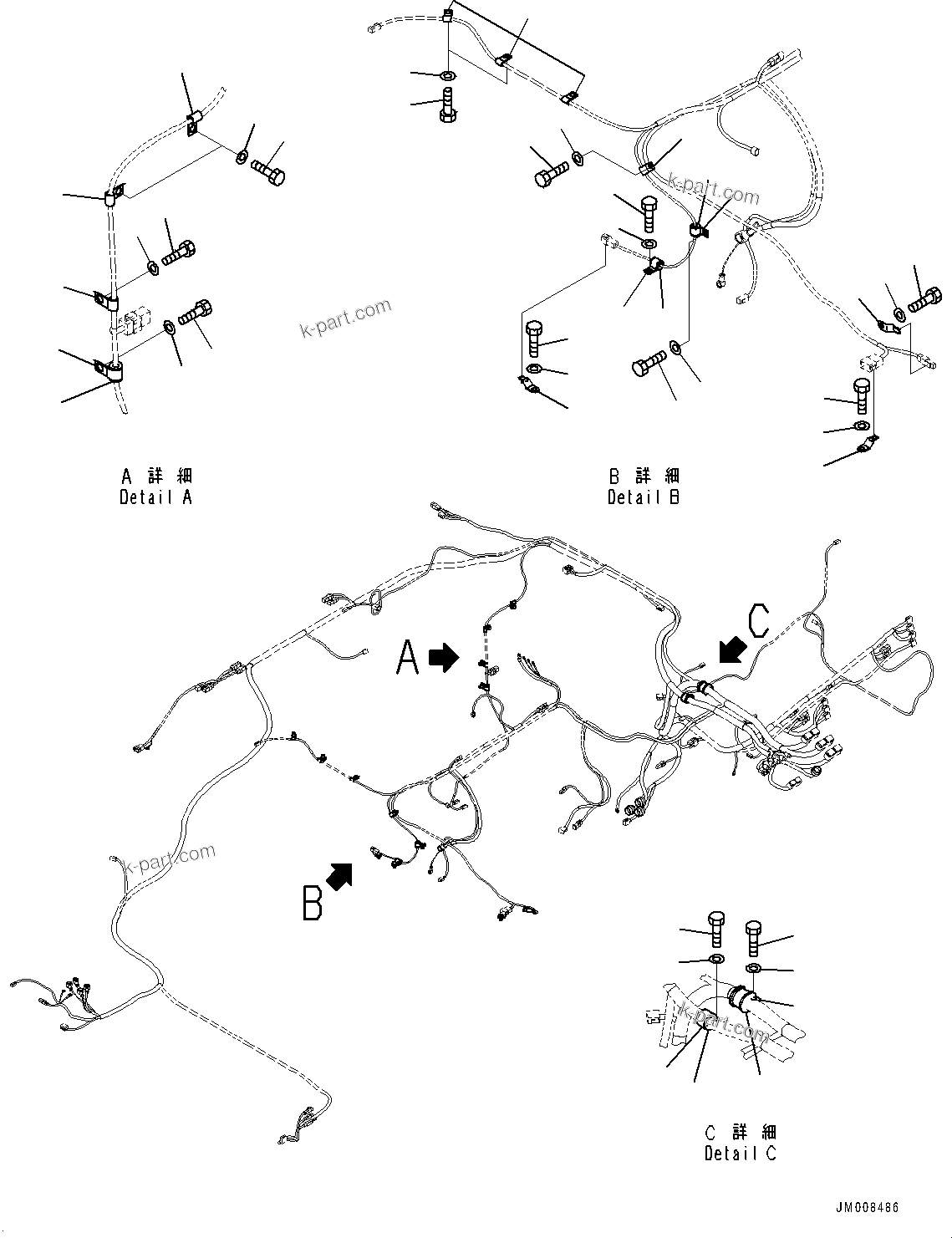 Komatsu parts book diagram for HD605-8 S/N 30072-UP (For KAL): ELECTRIC SYSTEM, MOUNTING PARTS (10/13) (#30001-)