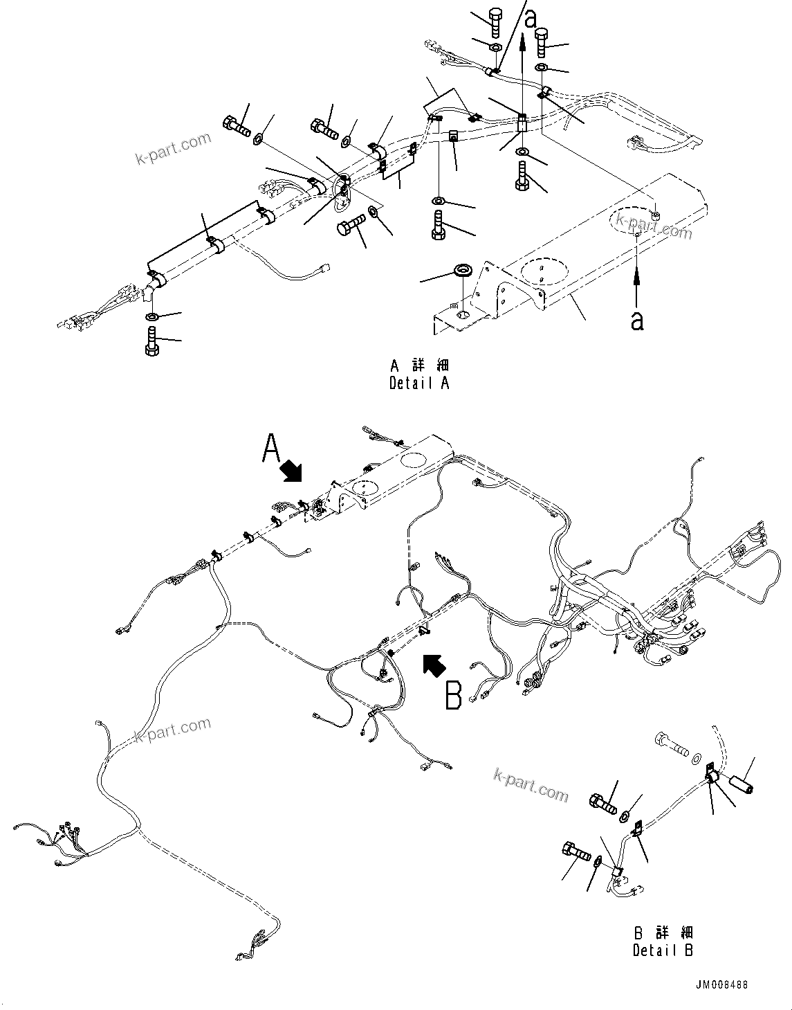 Komatsu parts book diagram for HD605-8 S/N 30072-UP (For KAL): ELECTRIC SYSTEM, MOUNTING PARTS (11/13) (#30001-)