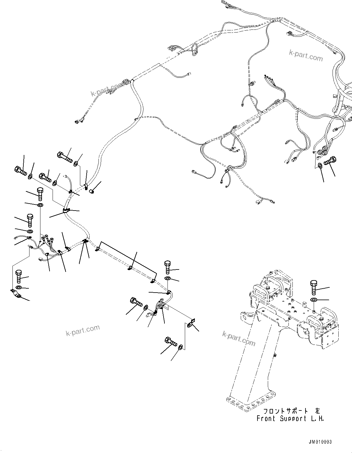 Komatsu parts book diagram for HD605-8 S/N 30072-UP (For KAL): ELECTRIC SYSTEM, MOUNTING PARTS (13/13) (#30001-)