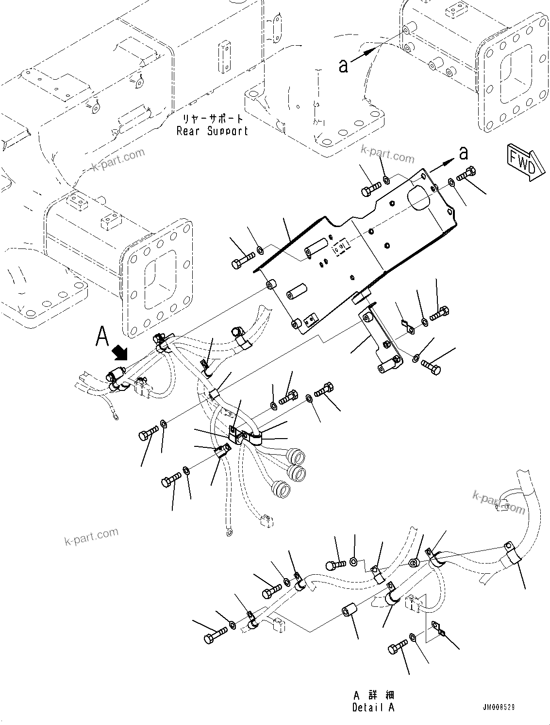Komatsu parts book diagram for HD605-8 S/N 30072-UP (For KAL): ELECTRIC SYSTEM, MOUNTING BRACKET (1/2) (#30001-)