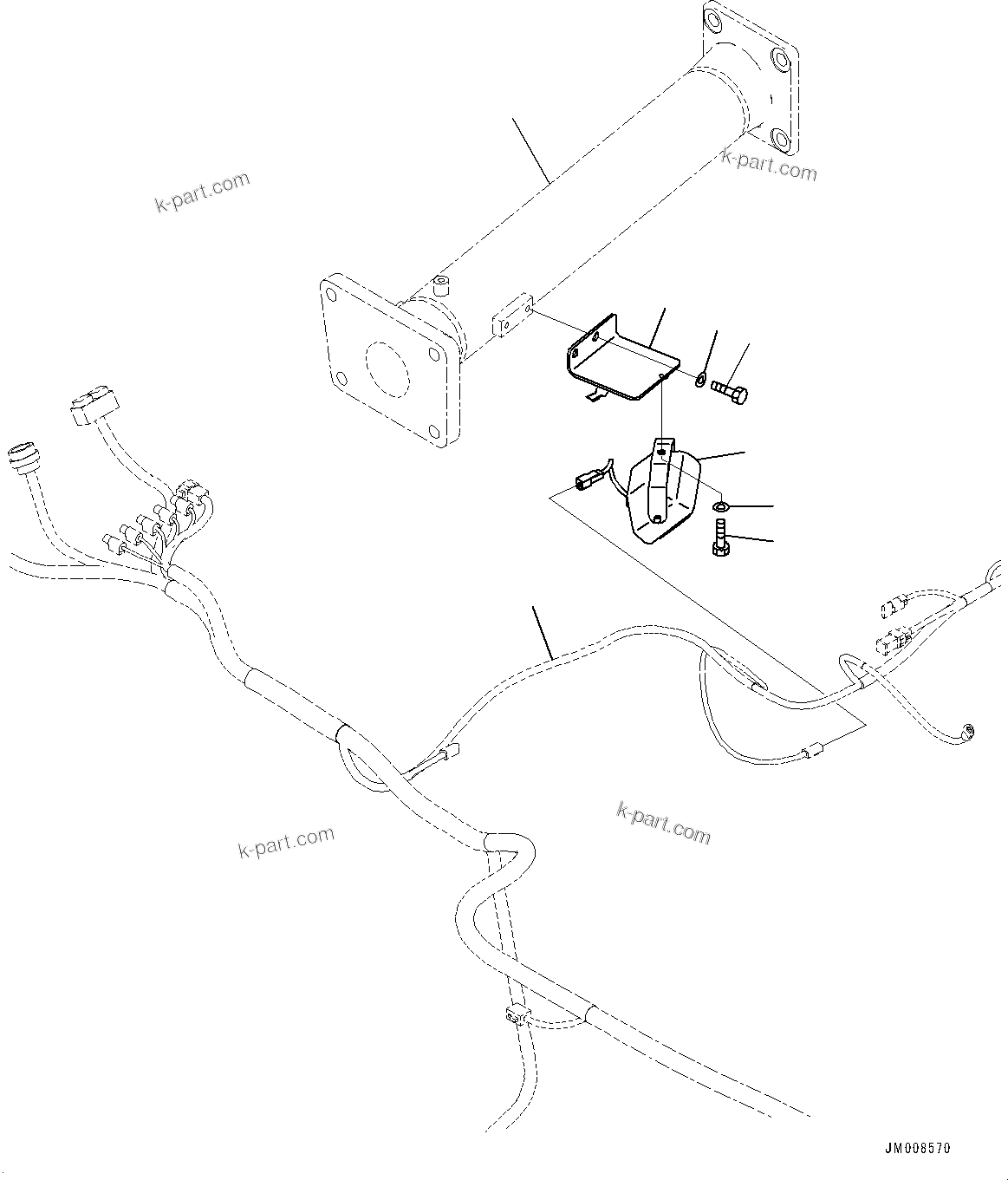 Komatsu parts book diagram for HD605-8 S/N 30072-UP (For KAL): ENGINE ROOM LAMP (#30001-)
