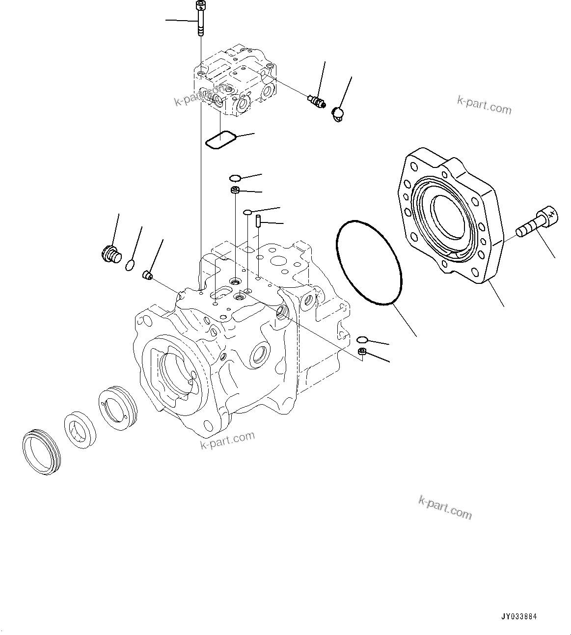 Komatsu parts book diagram for HD605-8 S/N 30072-UP (For KAL): TORQUE CONVERTER AND TRANSMISSION, STEERING AND HOIST PUMP (4/9) (#30001-)