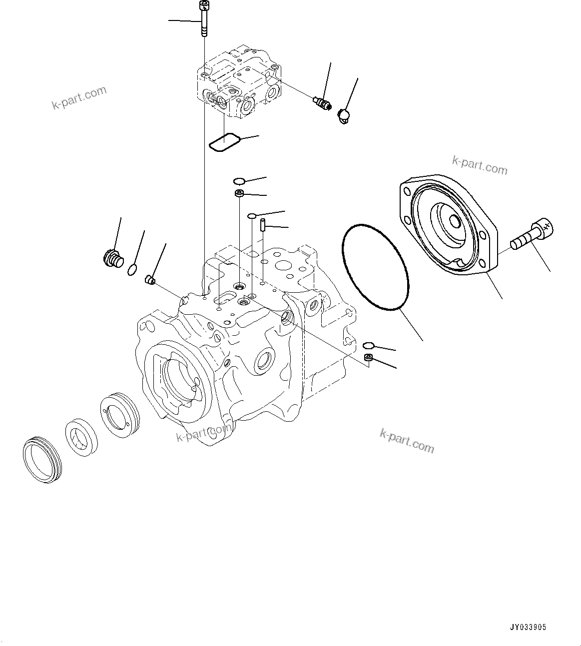 Komatsu parts book diagram for HD605-8 S/N 30072-UP (For KAL): TORQUE CONVERTER AND TRANSMISSION, STEERING AND HOIST PUMP (8/9) (#30001-)