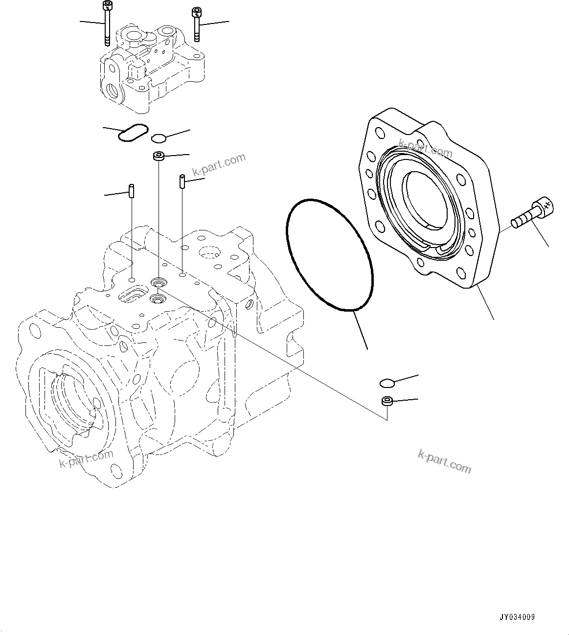 Komatsu parts book diagram for HD605-8 S/N 30072-UP (For KAL): TORQUE CONVERTER AND TRANSMISSION, RADIATOR FAN PUMP (5/5) (#30001-)