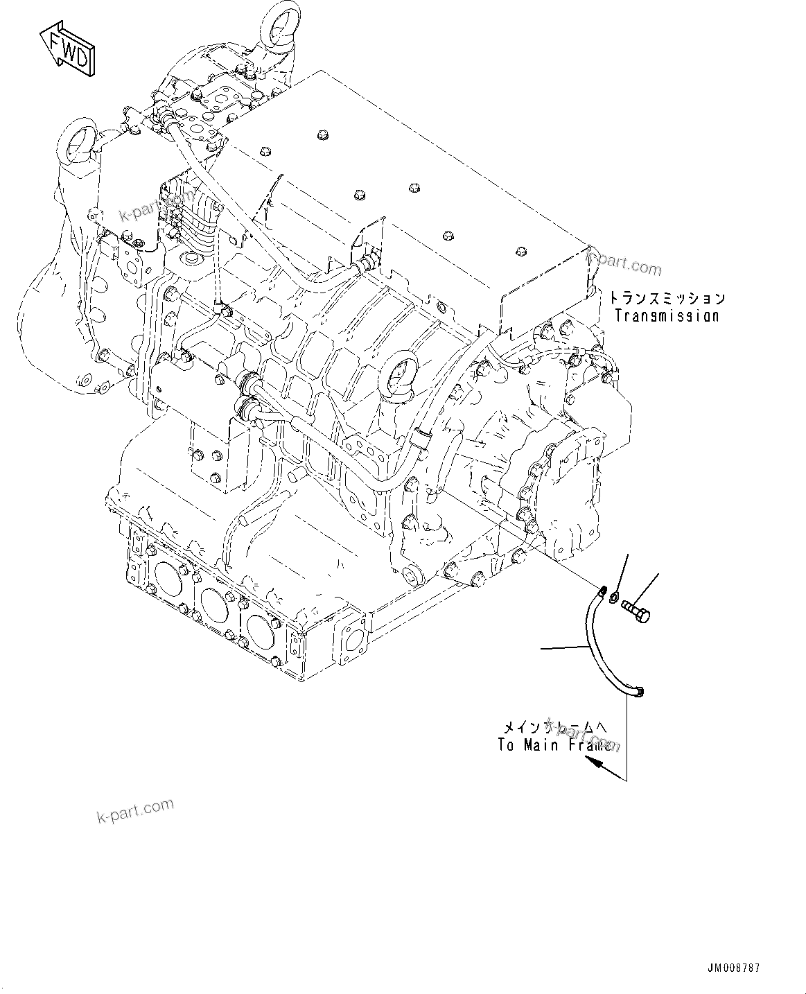 Komatsu parts book diagram for HD605-8 S/N 30072-UP (For KAL): TORQUE CONVERTER AND TRANSMISSION, WIRING HARNESS (#30001-)
