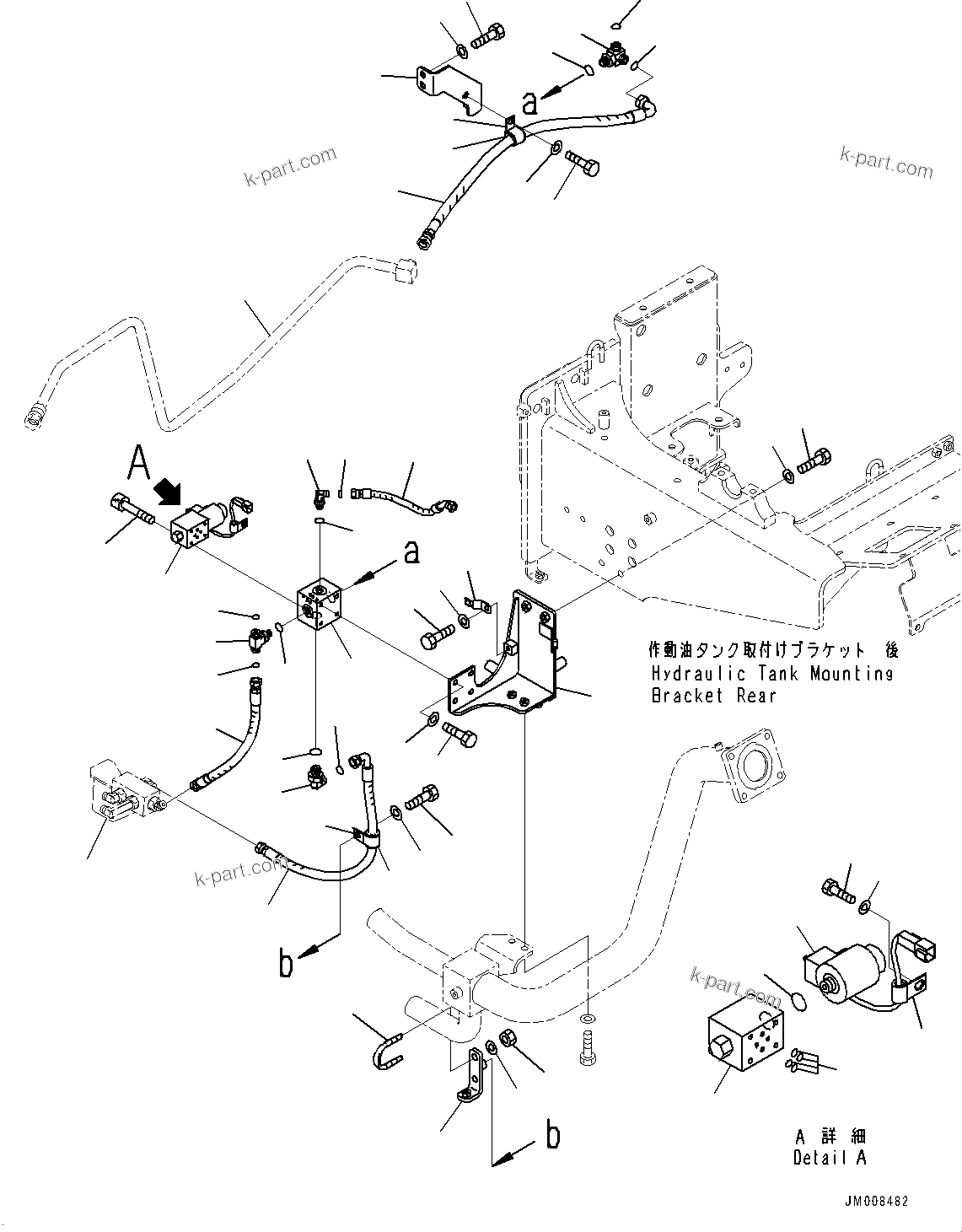 Komatsu parts book diagram for HD605-8 S/N 30072-UP (For KAL): HYDRAULIC TANK, SOLENOID VALVE (#30001-)
