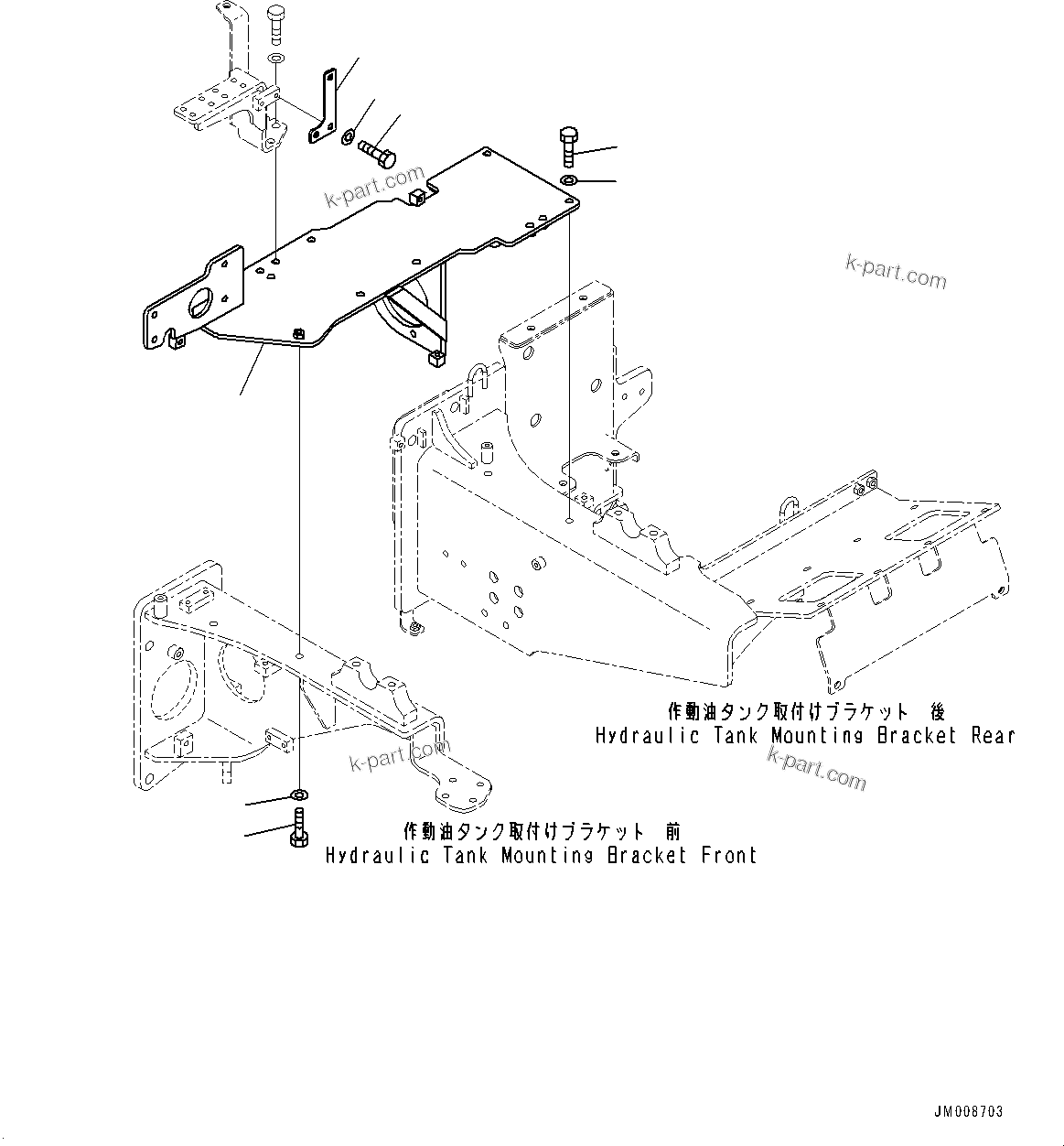 Komatsu parts book diagram for HD605-8 S/N 30072-UP (For KAL): HYDRAULIC TANK, DEMAND VALVE MOUNTING (#30001-)