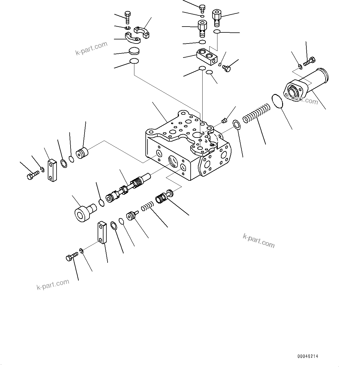 Komatsu parts book diagram for HD605-8 S/N 30072-UP (For KAL): HYDRAULIC TANK, DEMAND VALVE (1/2) (#30001-)