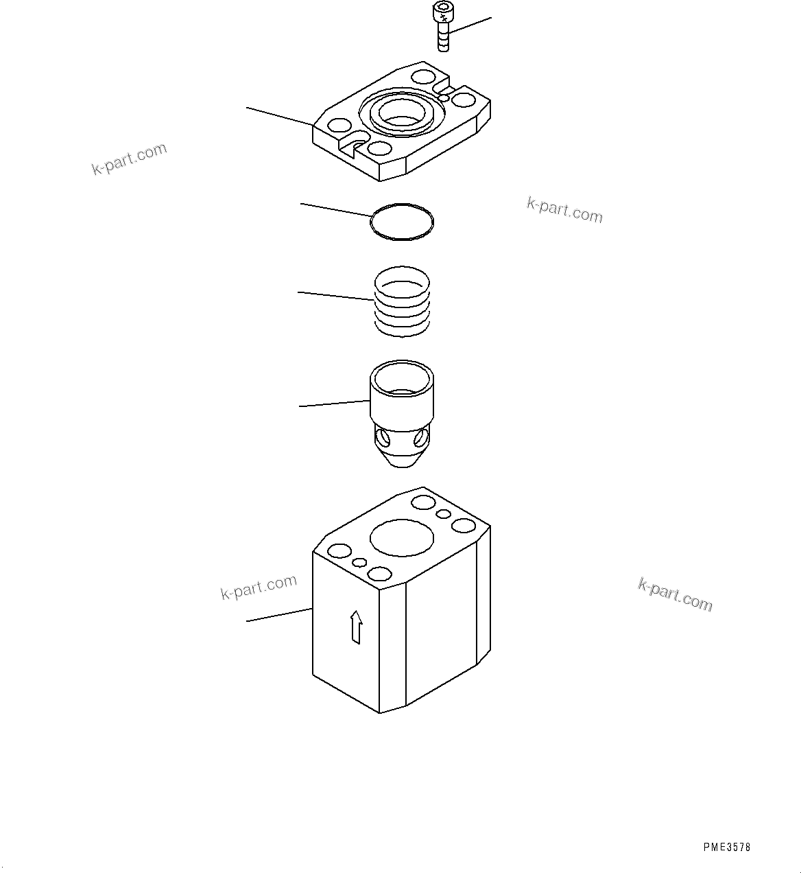 Komatsu parts book diagram for HD605-8 S/N 30072-UP (For KAL): HYDRAULIC TANK, CHECK VALVE (#30001-)