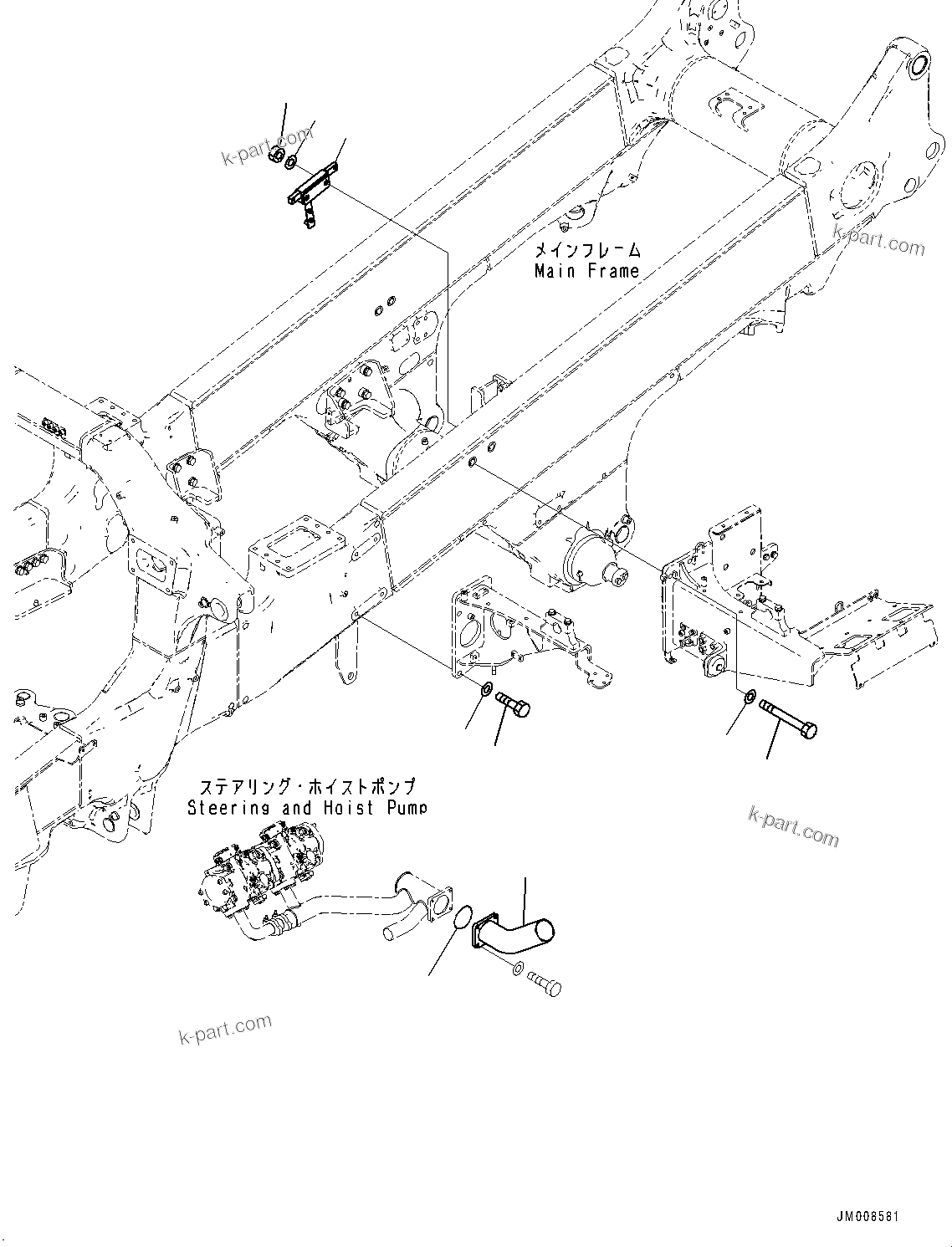 Komatsu parts book diagram for HD605-8 S/N 30072-UP (For KAL): HYDRAULIC TANK, RELATED PARTS(#30001-30014)