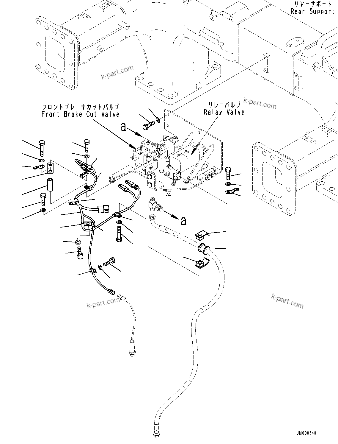 Komatsu parts book diagram for HD605-8 S/N 30072-UP (For KAL): BRAKE PIPING, WIRING HARNESS (#30001-)