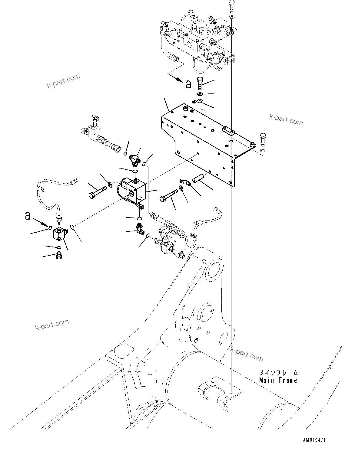 Komatsu parts book diagram for HD605-8 S/N 30072-UP (For KAL): BRAKE PIPING, VALVE (2/3) (#30001-)