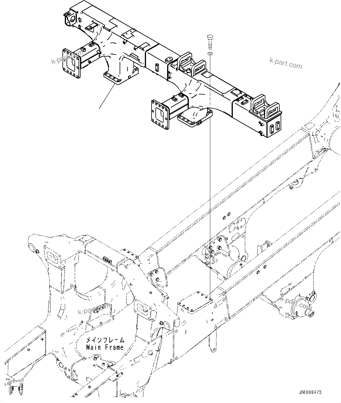 Komatsu parts book diagram for HD605-8 S/N 30072-UP (For KAL): REAR SUPPORT, SUPPORT (#30001-)