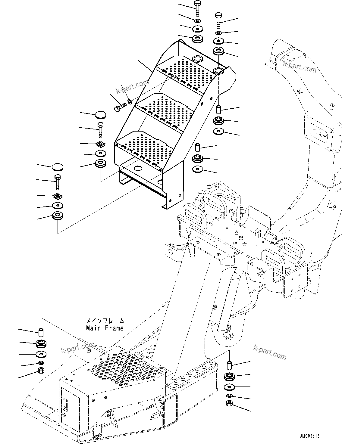 Komatsu parts book diagram for HD605-8 S/N 30072-UP (For KAL): LADDER, L.H. (#30001-)