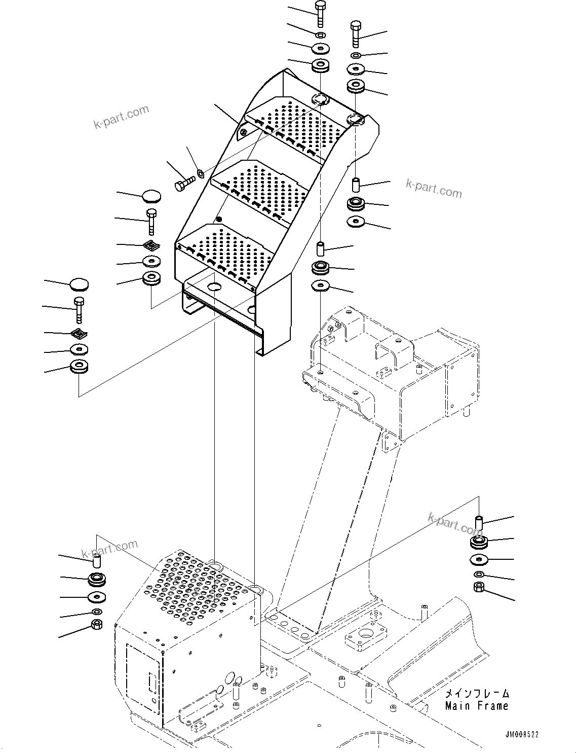 Komatsu parts book diagram for HD605-8 S/N 30072-UP (For KAL): LADDER, R.H. (#30001-)