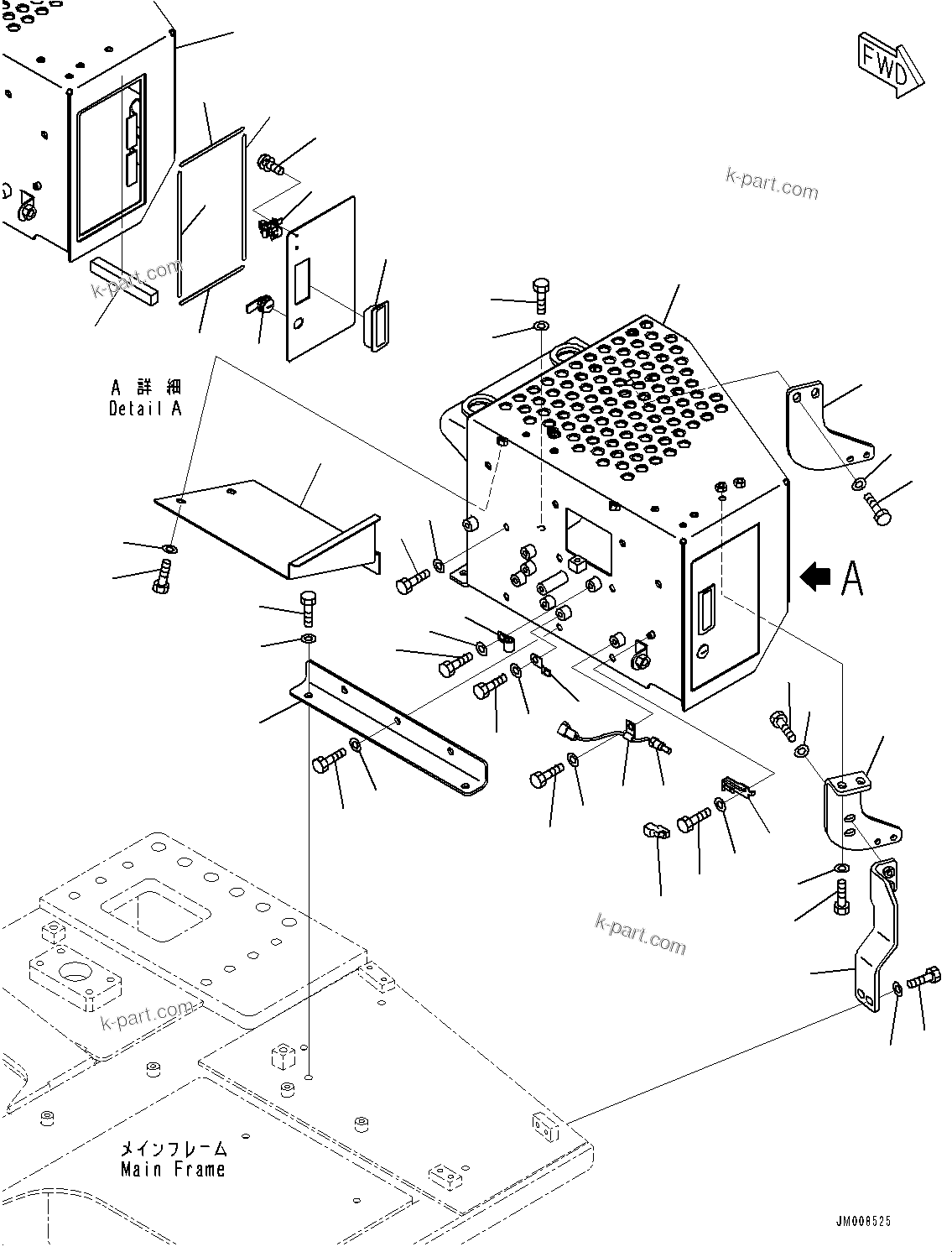 Komatsu parts book diagram for HD605-8 S/N 30072-UP (For KAL): LADDER, STEP AND COVER, L.H.(#30001-30071)