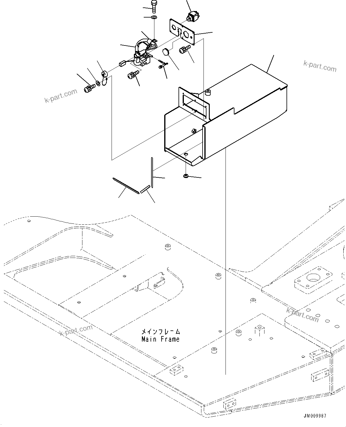 Komatsu parts book diagram for HD605-8 S/N 30072-UP (For KAL): LADDER, TOOL BOX (#30001-)