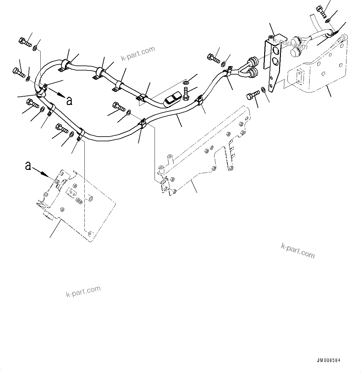 Komatsu parts book diagram for HD605-8 S/N 30072-UP (For KAL): TRANSMISSION CONTROL, WIRING HARNESS (#30001-)